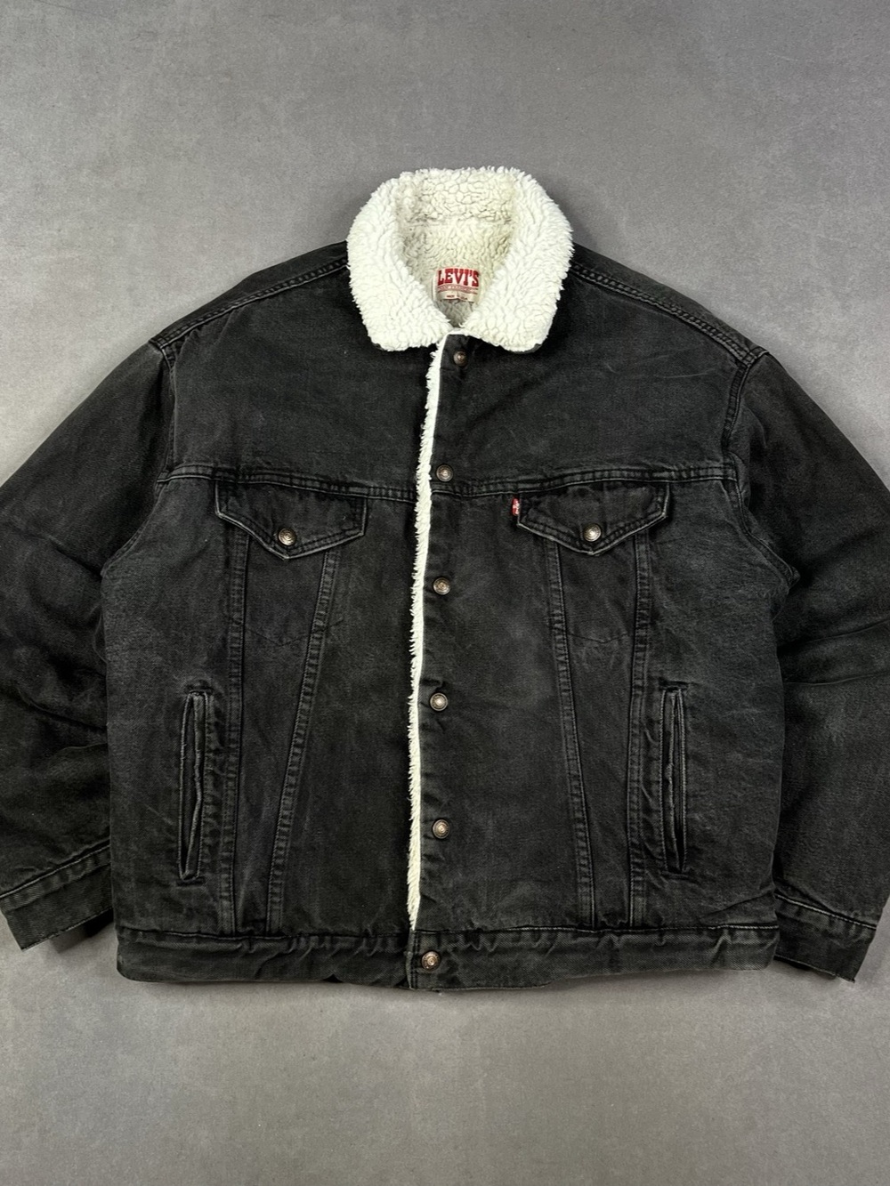 Levi's Sherpa Trucker Jacket Black Denim Jacket Vintage